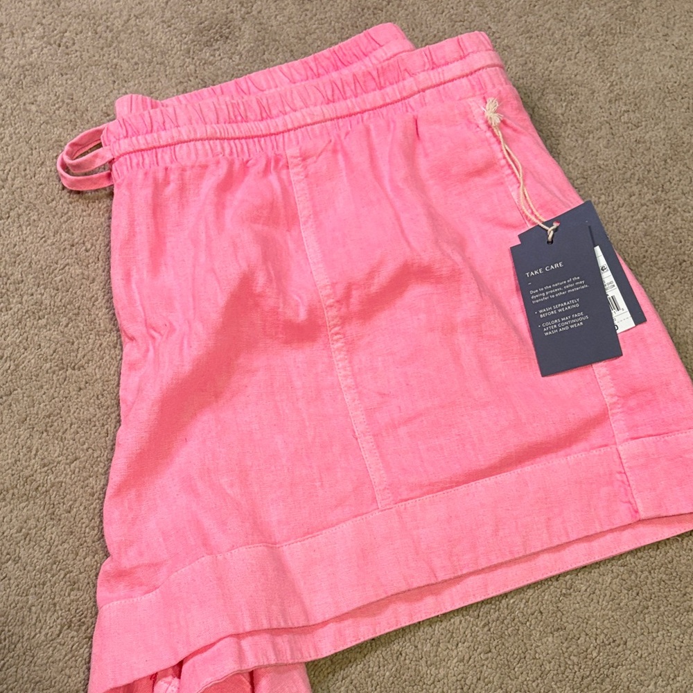 Universal Thread Pink Linen-Blend Drawstring Shorts - Picture 4 of 5